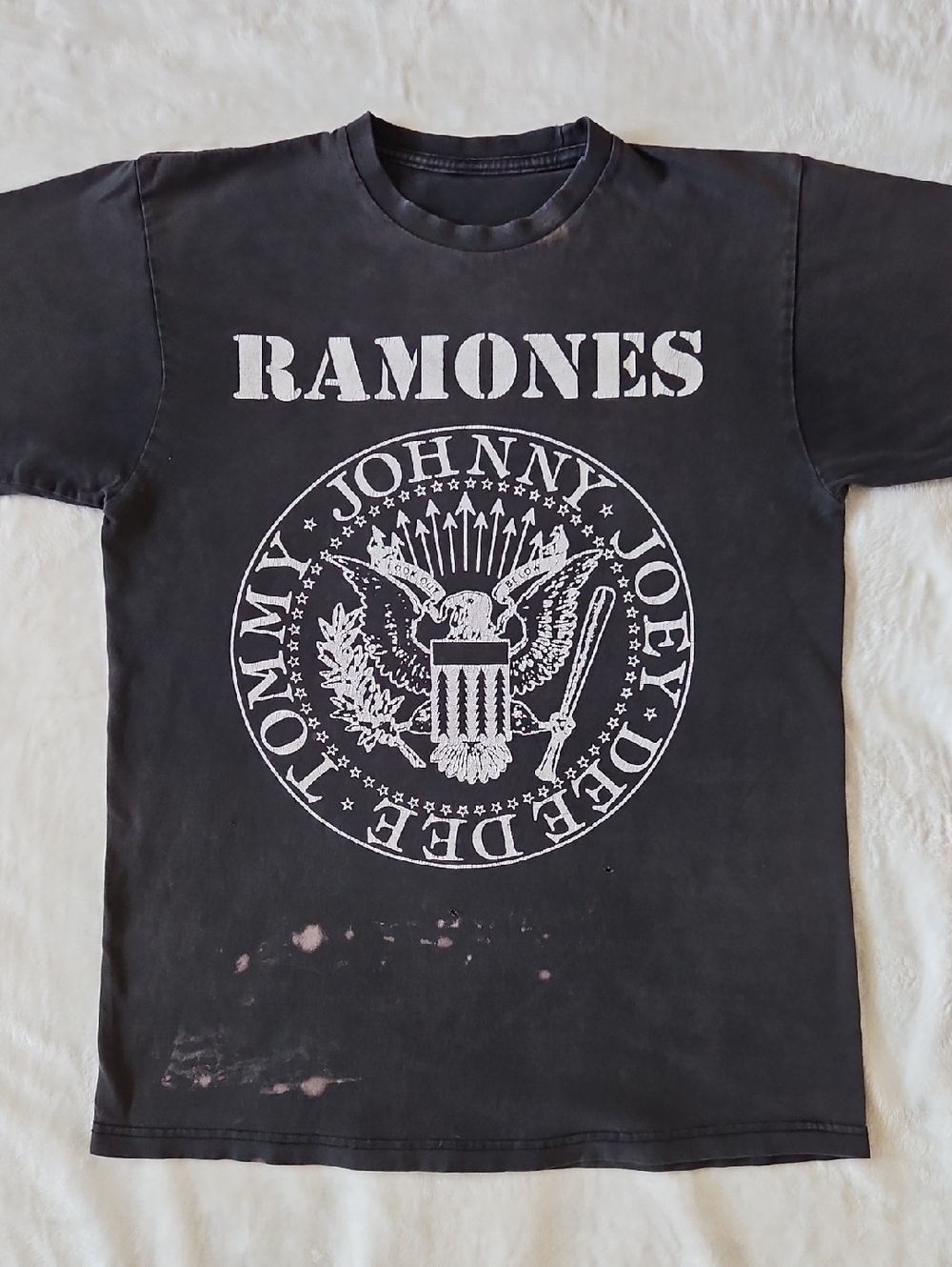 Ramones Graphic Band Tee in Black with White Logo
